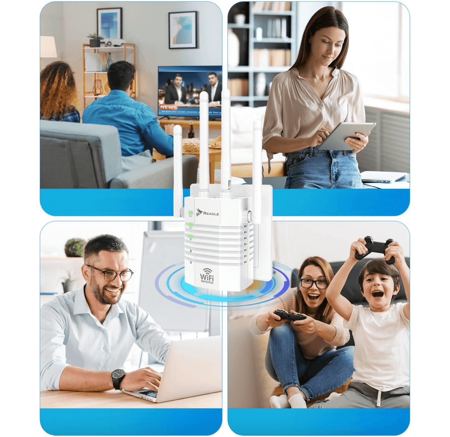 WIFI-SIGNALVERSTÄRKER 5 GHz 802.11ac REAPETER AC1200 EXTENDER 2xLAN