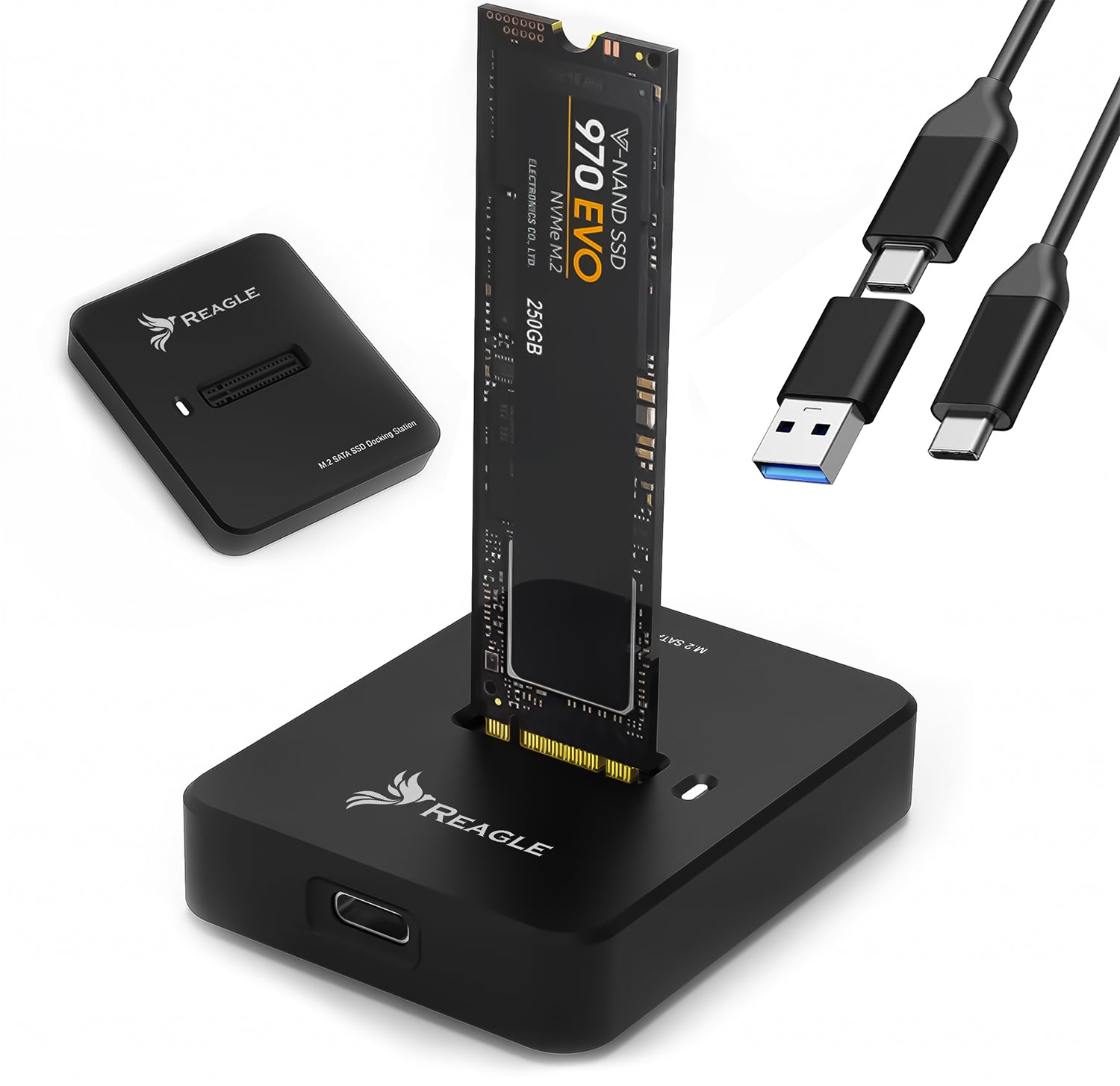 SSD Adapter NVMe SATA Pocket Drive USB-C – REAGLE